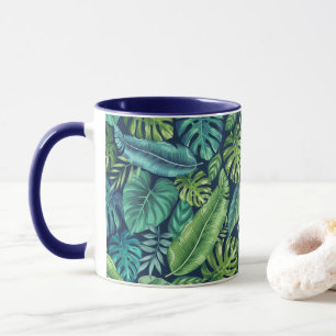 Taza Palm tropical verde y Verde azulada Banana Monster