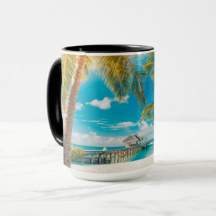 Taza Palmeras en la puesta del sol