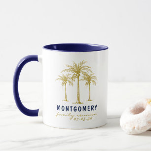 Taza Palmeras Tropicales Doradas Reunión Familiar Perso