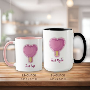 Taza Palo de crema de hielo para el corazón