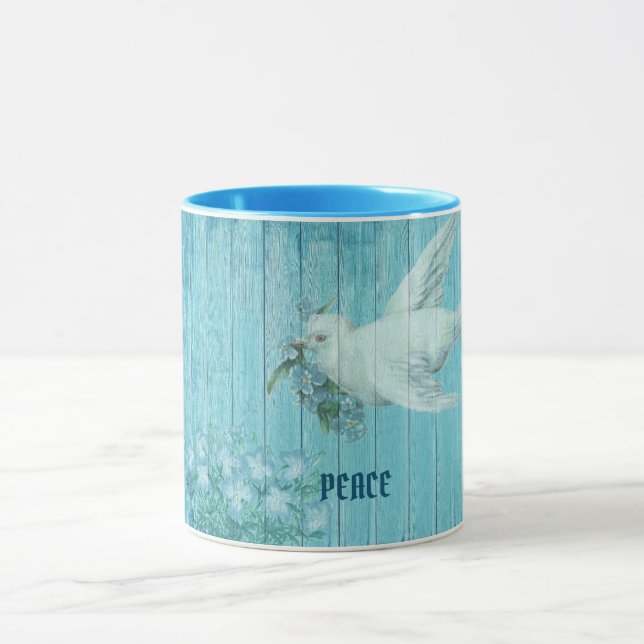 Taza Paloma de la Paz Azul (Centro)