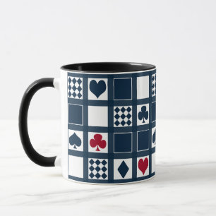Taza palos de cartas de casino corazones cruces trébole