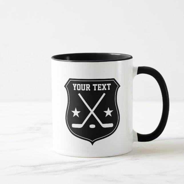 Taza Palos de hockey sobre hielo personalizado y el log (Derecha)