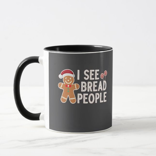 Taza  Pan de jengibre Divertida Navidad hornear vacacio (Izquierda)