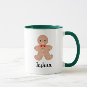 Taza Pan de jengibre verde y blanco