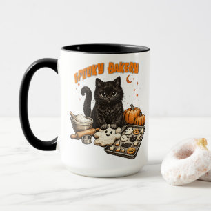 Taza Panadería de Gatos Negros Espeluznantes Galletas d