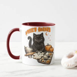 Taza Panadería de Gatos Negros Espeluznantes Galletas d