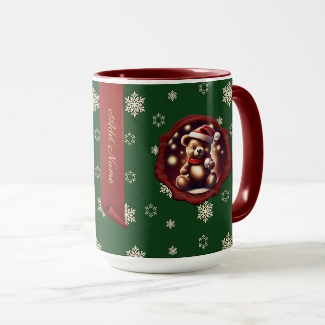 Taza Pancarta personalizada de Teddy Ball navidades Gre (Anverso derecho)