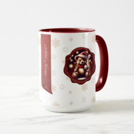 Taza Pancarta personalizada de Teddy Ball para navidade