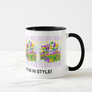 Taza Pancarta personalizada MARDI GRAS Masquerade