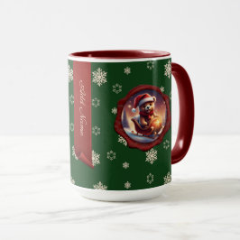 Taza Pancarta personalizada Teddy Sleigh Pancarta verde