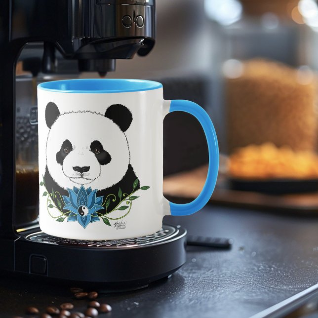 Taza Panda Bear Lotus Flower Blue (Subido por el creador)