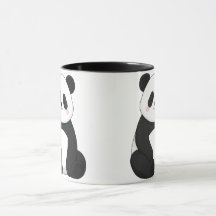 Panda blanco y negro Kawaii