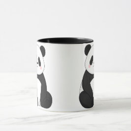 Taza Panda blanco y negro Kawaii