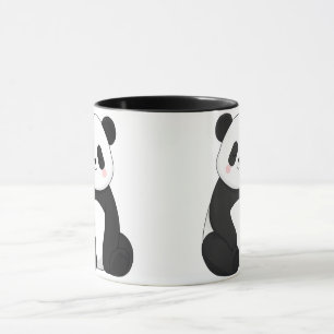 Taza Panda blanco y negro Kawaii