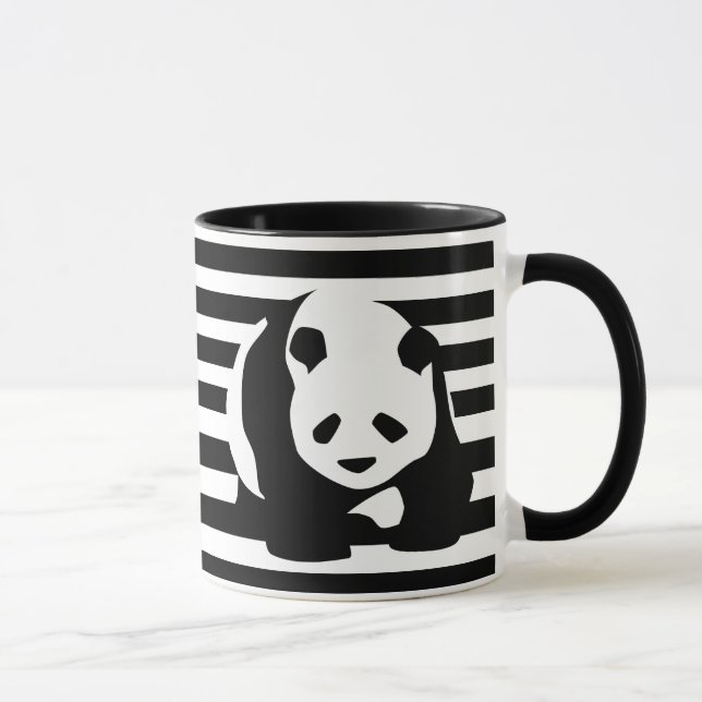 Taza Panda blanco y negro y rayas (Derecha)