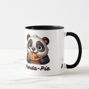 Taza Panda con Pie - Cute Kawaii Animal Foodie Art