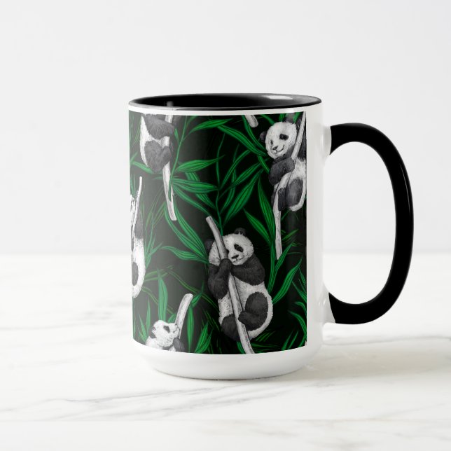 Taza Panda cubs on dark green (Derecha)