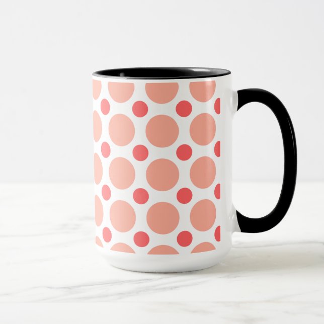 Taza Panda linda del bebé; Lunares rosados y coralinos (Derecha)