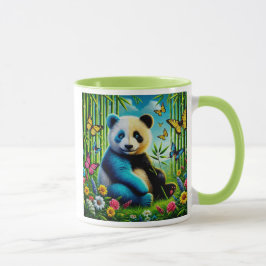 Taza Panda mignon dans un jardin de bambous.