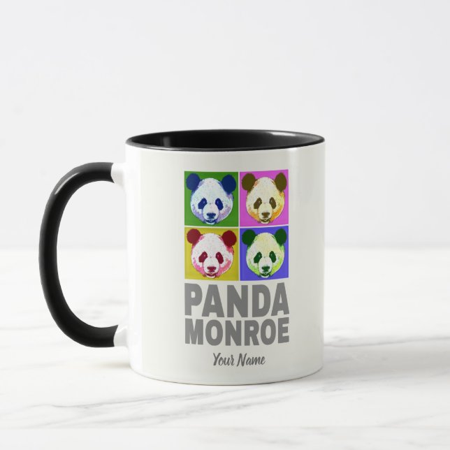 Taza Panda Monroe Bear retrato de arte pop (Izquierda)