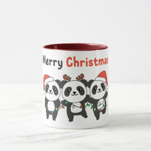 Taza Panda Navidades Animales Pandas Feliz Navidad