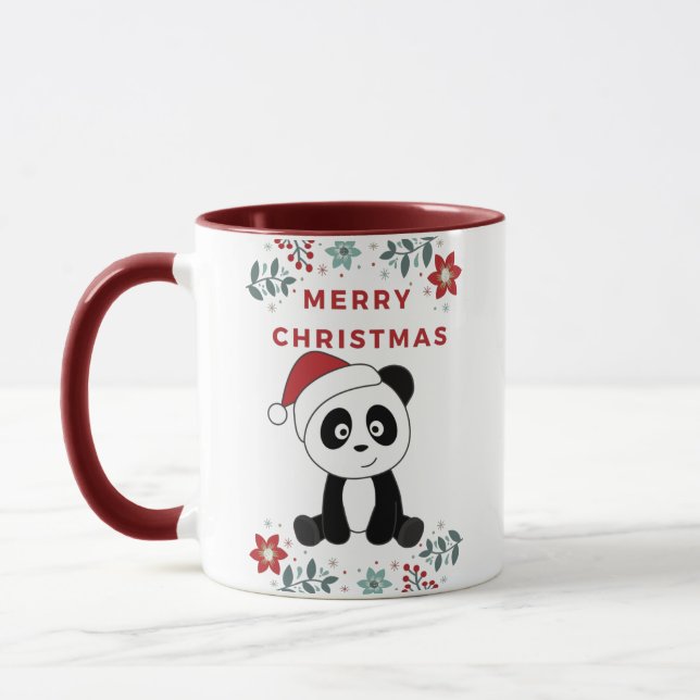 Taza Panda Navidades Nieve Animales De Invierno Pandas  (Izquierda)