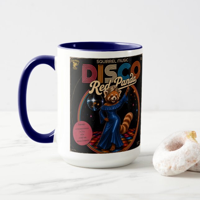 Taza Panda Roja Disco (Con donut)