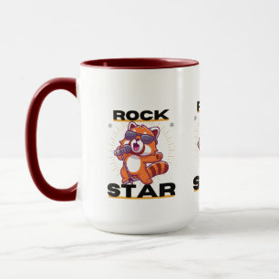 Taza Panda Rojo: Estrella del rock