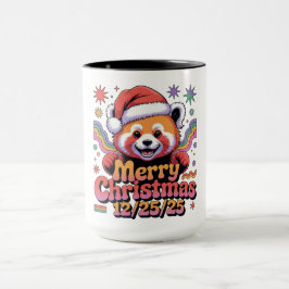 Taza Panda Rojo Feliz Navidad 12/25/25