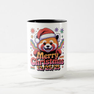 Taza Panda Rojo Feliz Navidad 12/25/25