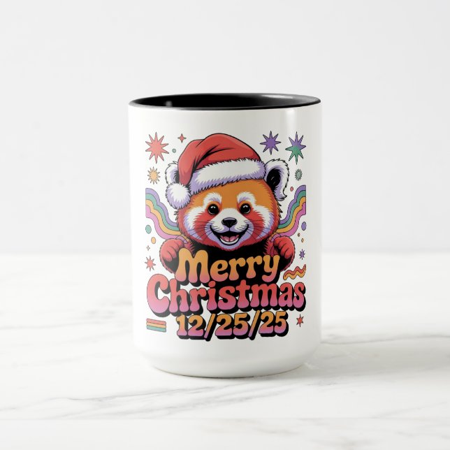 Taza Panda Rojo Feliz Navidad 12/25/25 (Centro)