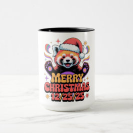 Taza Panda Rojo Feliz Navidad 12/25/25
