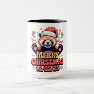 Taza Panda Rojo Feliz Navidad 12/25/25