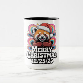 Taza Panda Rojo Feliz Navidad 12/25/25