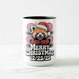 Taza Panda Rojo Feliz Navidad 12/25/25