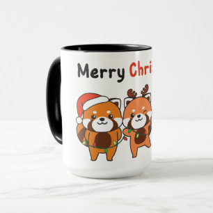 Taza Panda Rojo Navidades Pandas Rojos Feliz Navidad