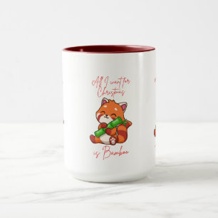 Taza Panda rojo: Todo lo que quiero para los Navidades 