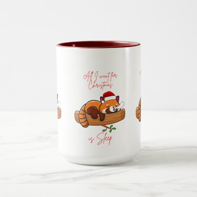 Taza Panda rojo: Todo lo que quiero para los Navidades  (Centro)