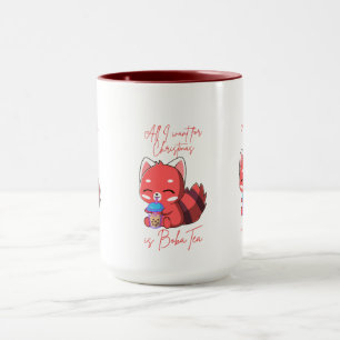 Taza Panda rojo: Todo lo que quiero para Navidad es Bob