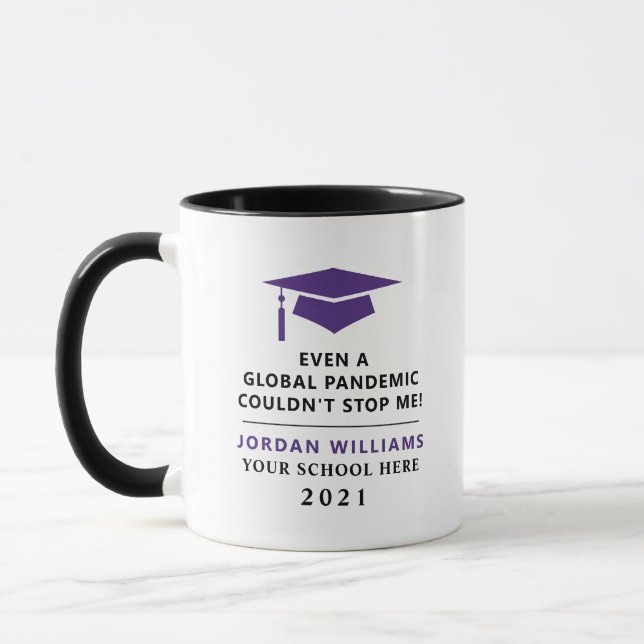 Taza Pandemia personalizada - Graduado de 2021 Mug (Izquierda)