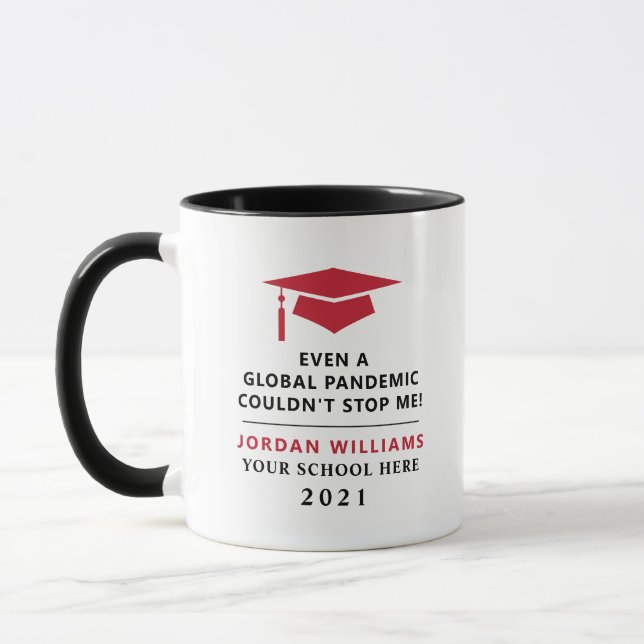 Taza Pandemia personalizada - Graduado de 2021 Mug (Izquierda)