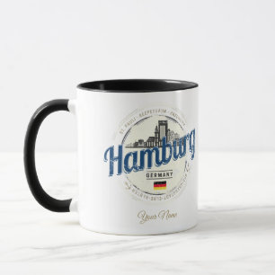 Taza Panorama de Hamburgo Alemania Recuerdo de vacacion
