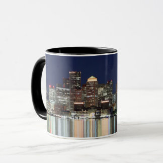 Taza Panorama de la noche de Boston
