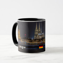 Taza panorámica de la noche de Colonia Alemania