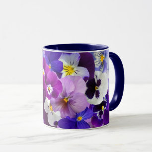 Taza Pansitas coloridas, flores de Bonito,