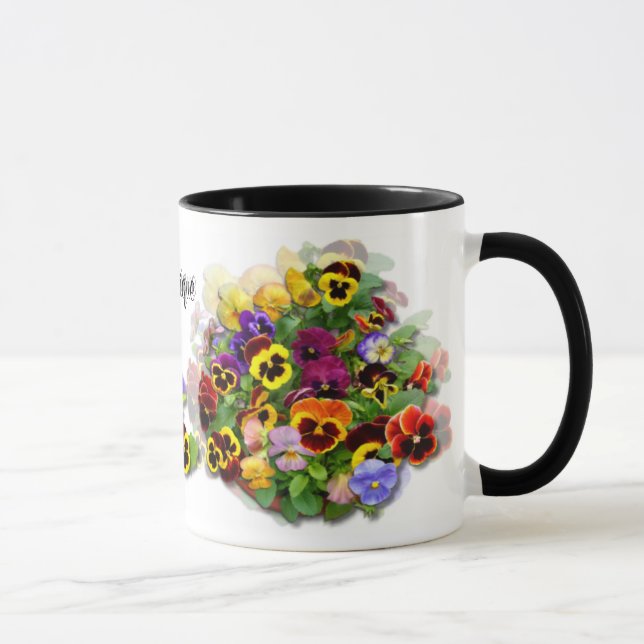 Taza PANSY BEAUTY ~ Ringer Mug (Derecha)