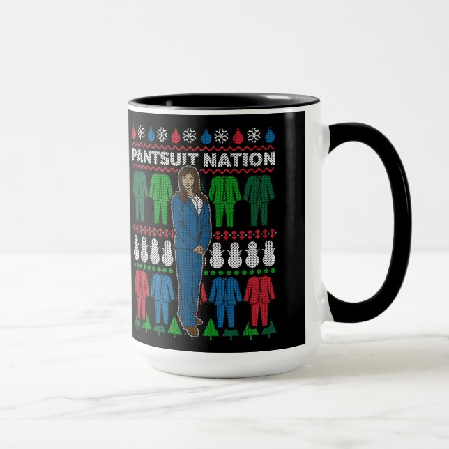 Taza Pantsuit Nation Dark Background Navidades Mug (Derecha)