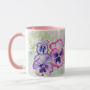 Taza Pañuelos púrpura Lilac mauve Pintado de color de