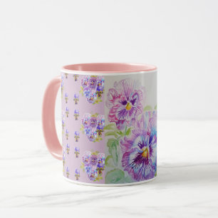 Taza Pañuelos púrpura Lilac mauve Pintado de color de